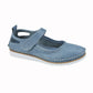 Mod Comfy Blue soft leather touch fastening bar shoe L948C