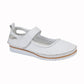 Mod Comfy WHITE  soft leather touch fastening bar shoe L948G
