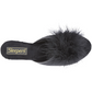 Sleepers ANNE LS857 BLACK faux fur trim mule slipper