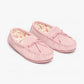 Ladies Lily Soft Suede Moccasin Slipper PINK LS339PK