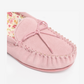 Ladies Lily Soft Suede Moccasin Slipper PINK LS339PK