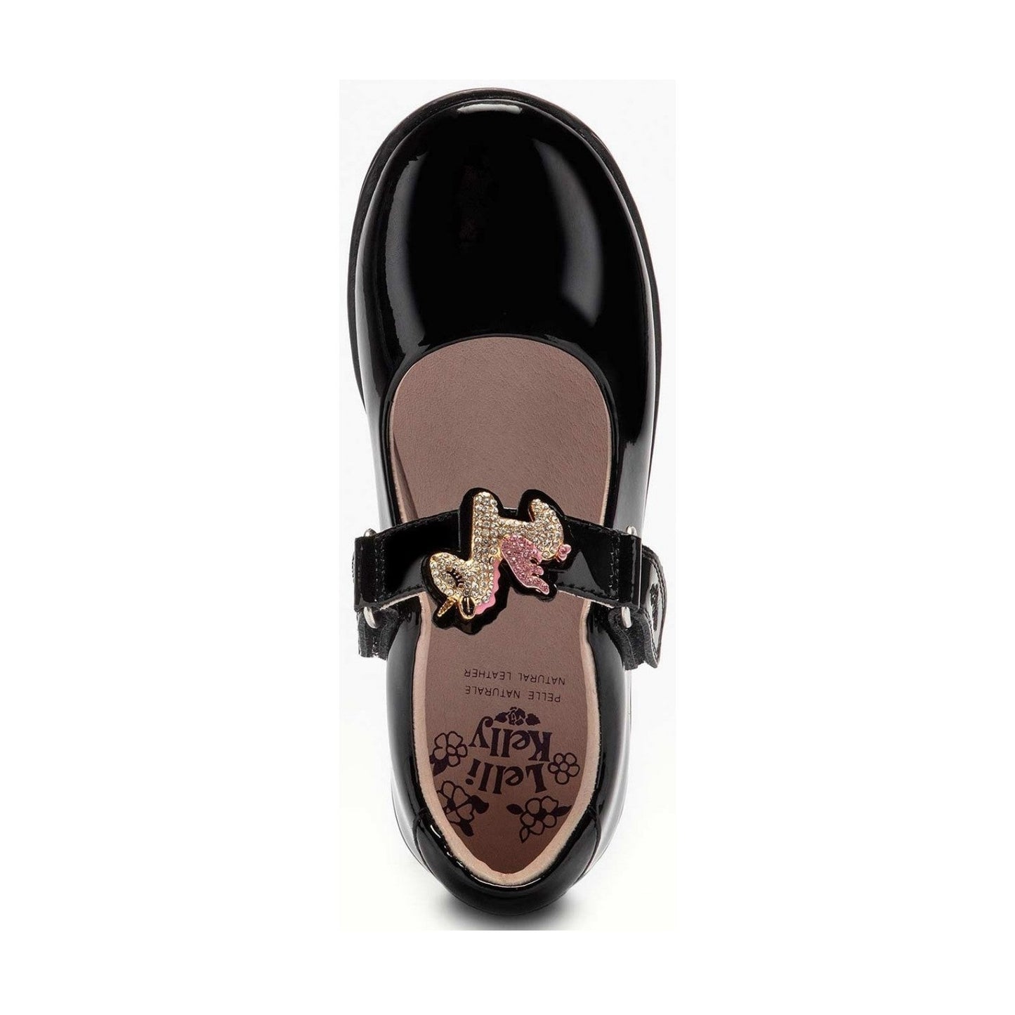 Lelli Kelly LK8100 BLISS F Fitting BLACK PAT unicorn changeable straps