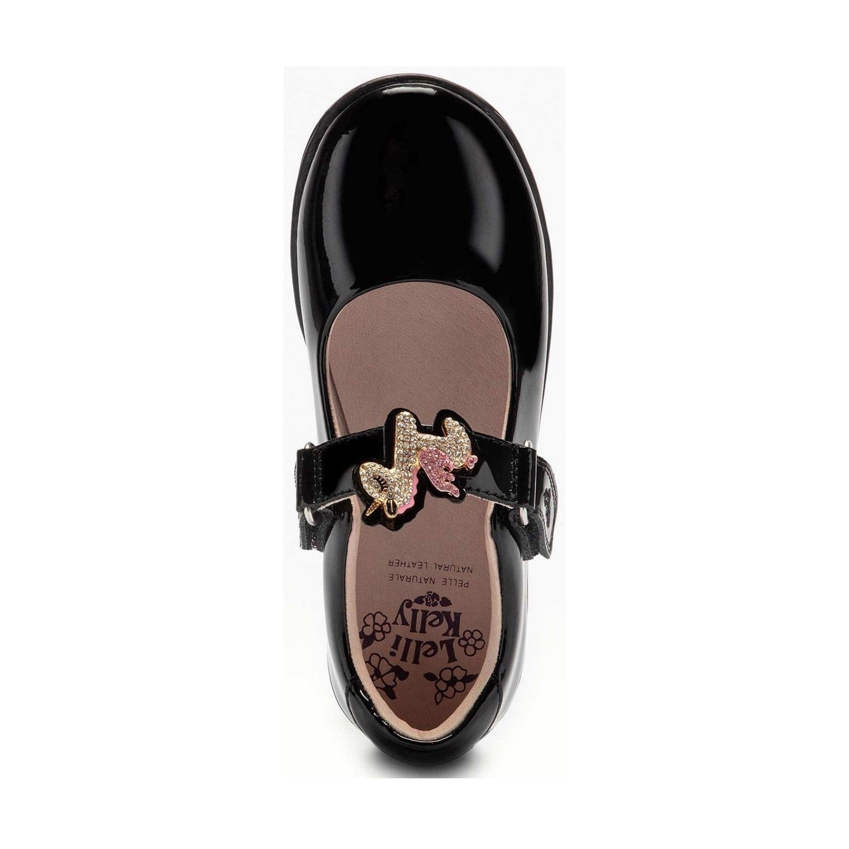 Lelli Kelly LK8100 BLISS F Fitting BLACK PAT unicorn changeable straps