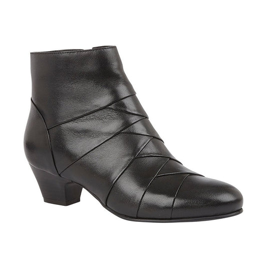 Lotus Ankle Boot Tara Black leather with Zip