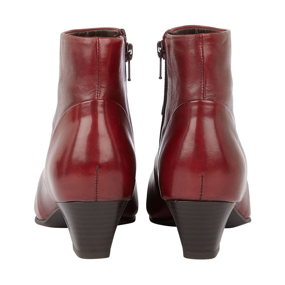 Lotus Ankle Boot Tara Red Leather with Zip