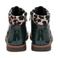 Lotus Ankle Boots Naomi GREEN and Leopard-Print