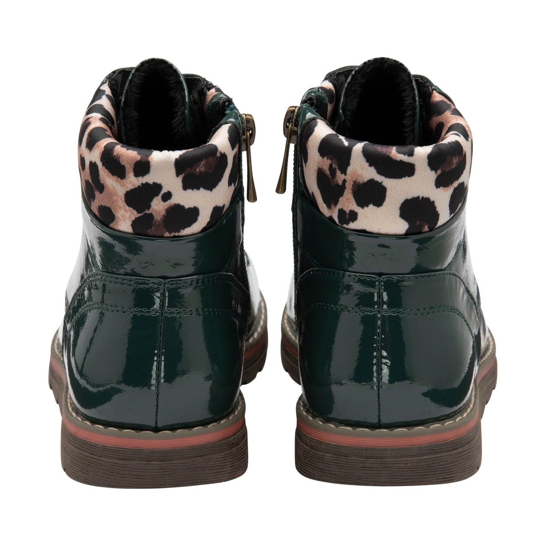 Lotus Ankle Boots Naomi GREEN and Leopard-Print