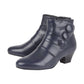 Lotus Ankle boot Prancer Navy Leather Pleated