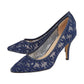 Lotus Briony NAVY floral mesh court shoes
