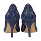 Lotus Briony NAVY floral mesh court shoes