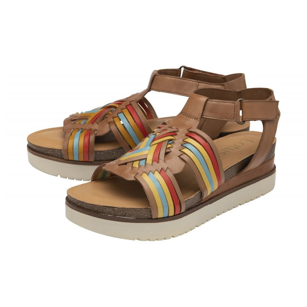 Lotus Cairnes TAN Leather Multi Sandal ULP221
