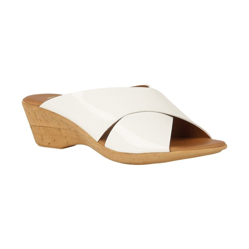 Lotus MULE TONIA White Patent WITH Wedge HEEL