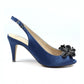 Lunar Ankara NAVY Occasion Wear Peep Toe Slingback FLR039