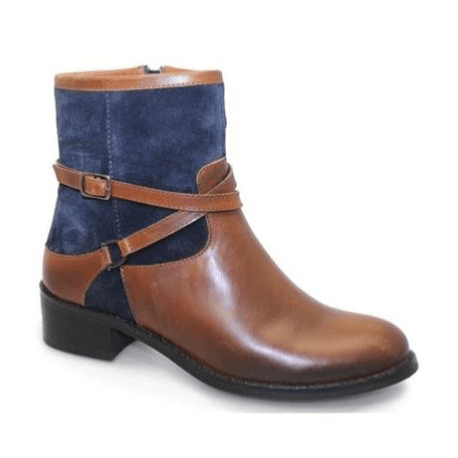 Lunar Ankle Boot Navy and Tan Leather code: GLH460
