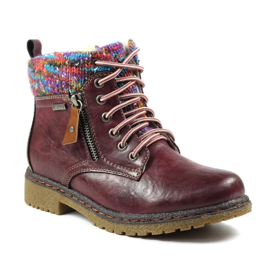 Lunar Hiker Boot Jalapeno BURGUNDY GLB099 Waterproof with zip