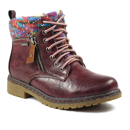Lunar Hiker Boot Jalapeno BURGUNDY GLB099 Waterproof with zip