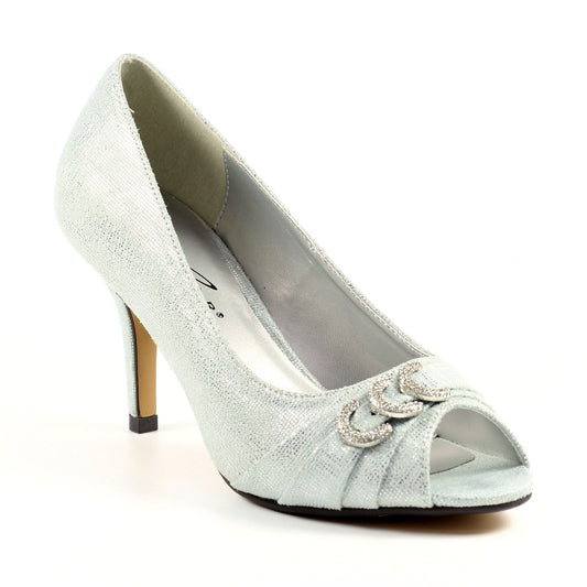 Lunar Lyla Occasion Wear Court Shoe FLR047SL Silver