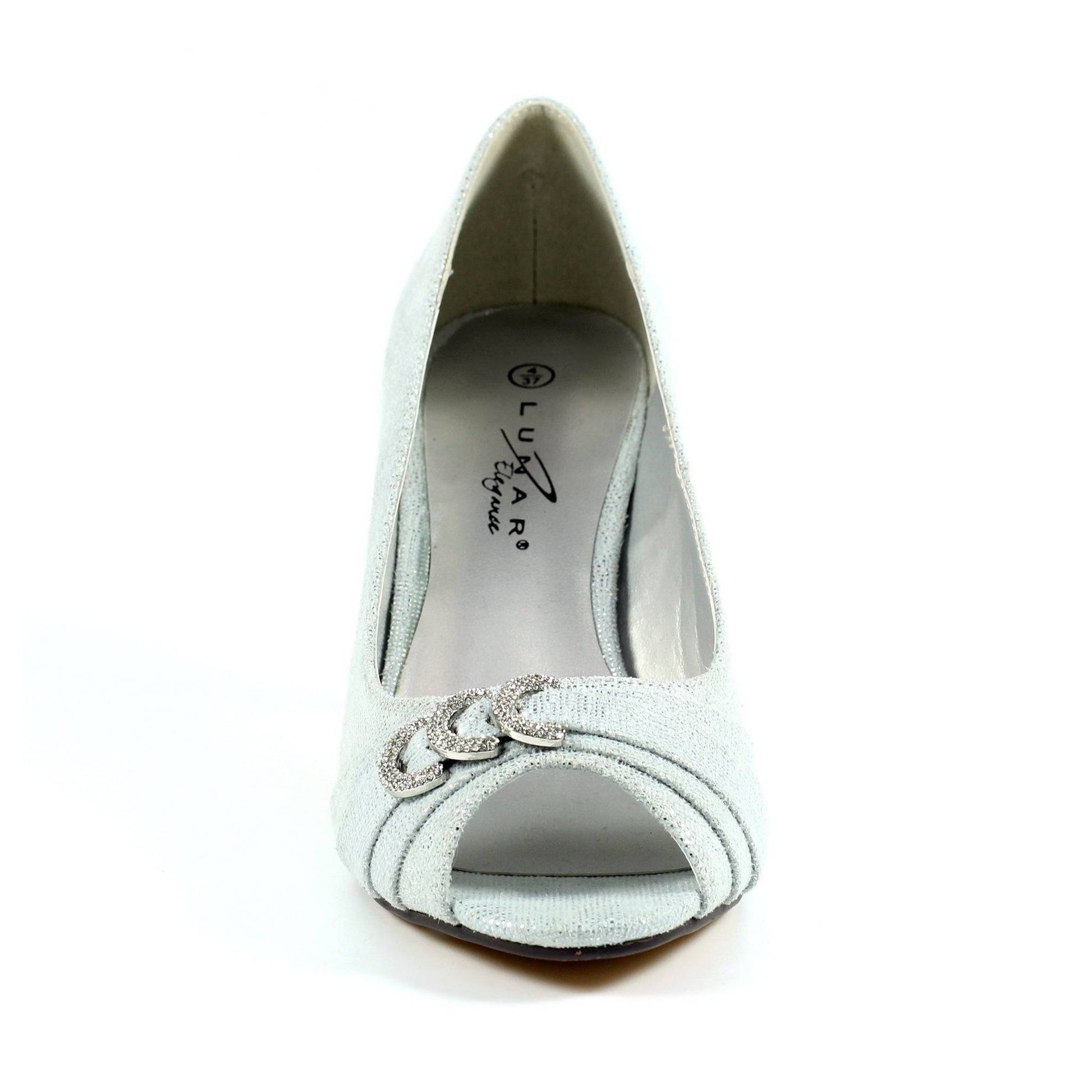 Lunar Lyla Occasion Wear Court Shoe FLR047SL Silver