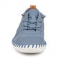 Lunar Plimsoll St Ives BLUE FLE030MB Soft Leather elasticated lace