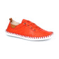 Lunar Plimsoll St Ives ORANGE FLE030 soft leather with elastic laces