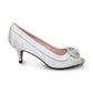 Lunar Ripley Occasion Shoe Silver Satin Peep Toe