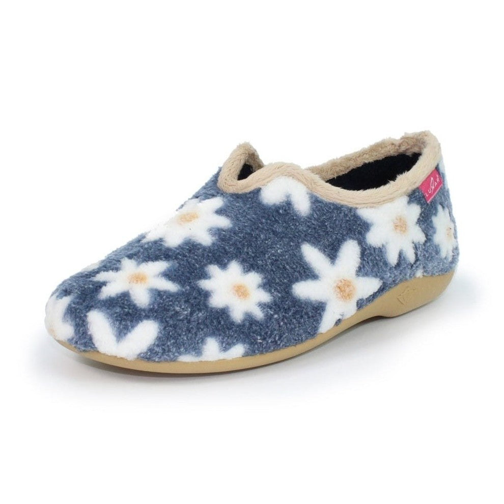 Lunar Slipper Daisy Blue Flower full slipper