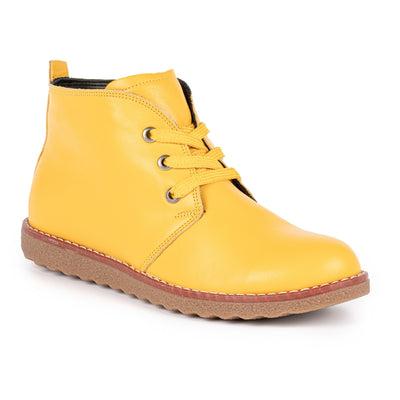 Lunar Ankle Boot with lace and zip GLR003 Claire YELLOW