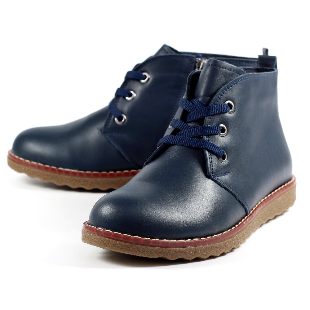 Lunar Ankle Boot with lace and zip GLR003 Claire NAVY GLR003
