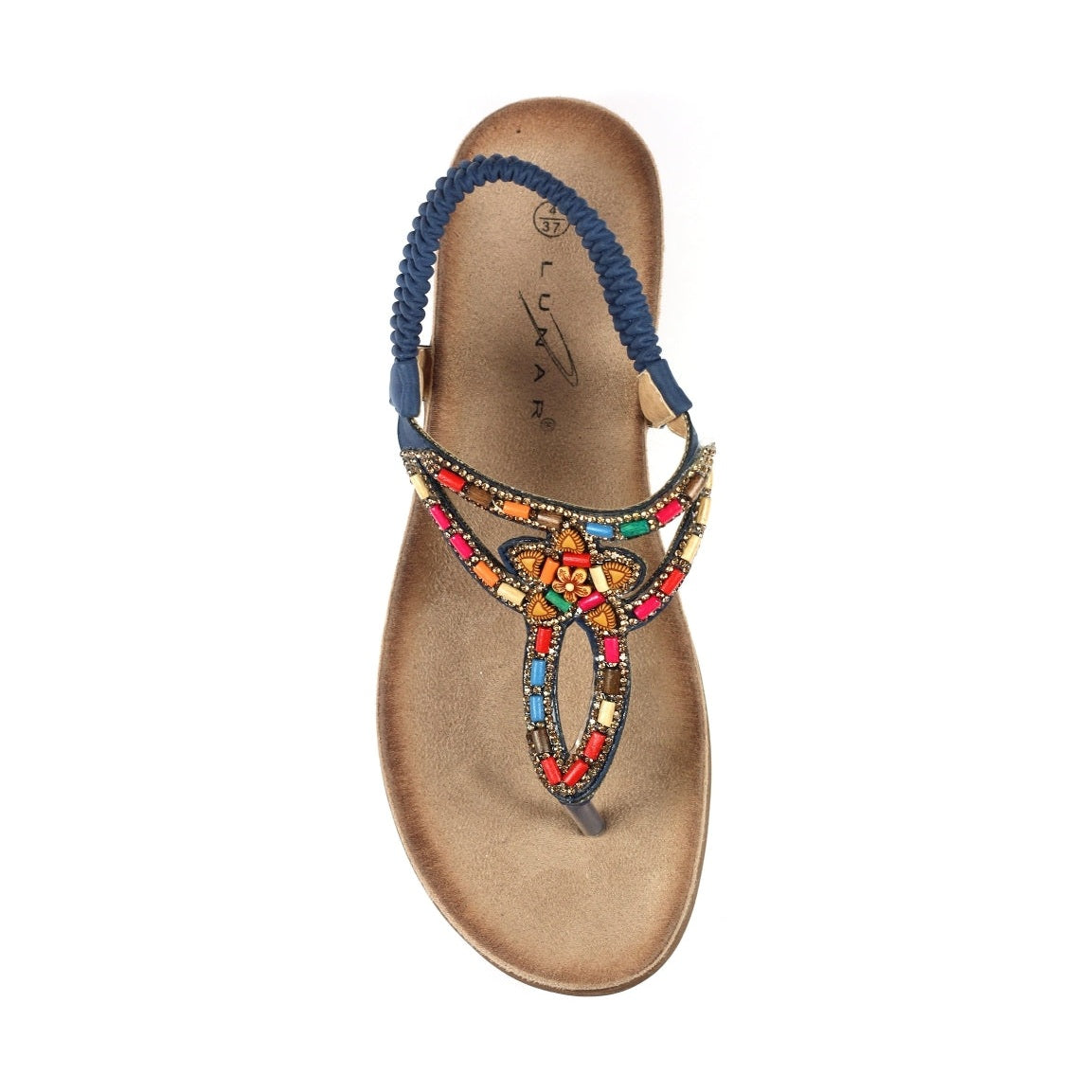 Lunar sandal with toe post Una BLUE JLH320BL