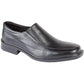 Roamers lightweight black leather smart slip on shoe M724A