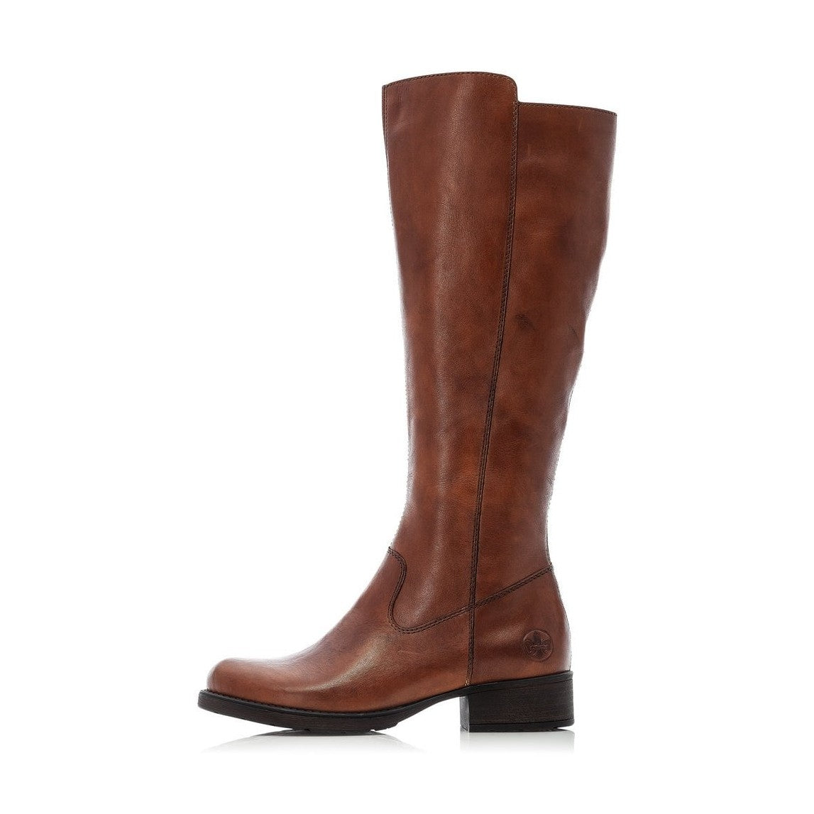 RIEKER LONG Zip up Leather BOOTS BROWN Z9590-25