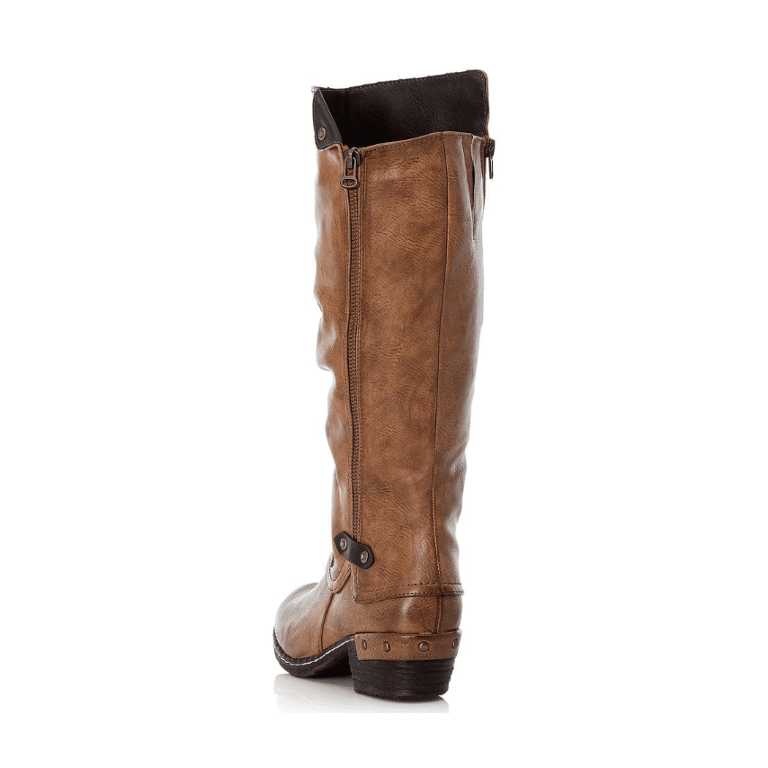 RIEKER Long Boot Brown with zip 93655-26