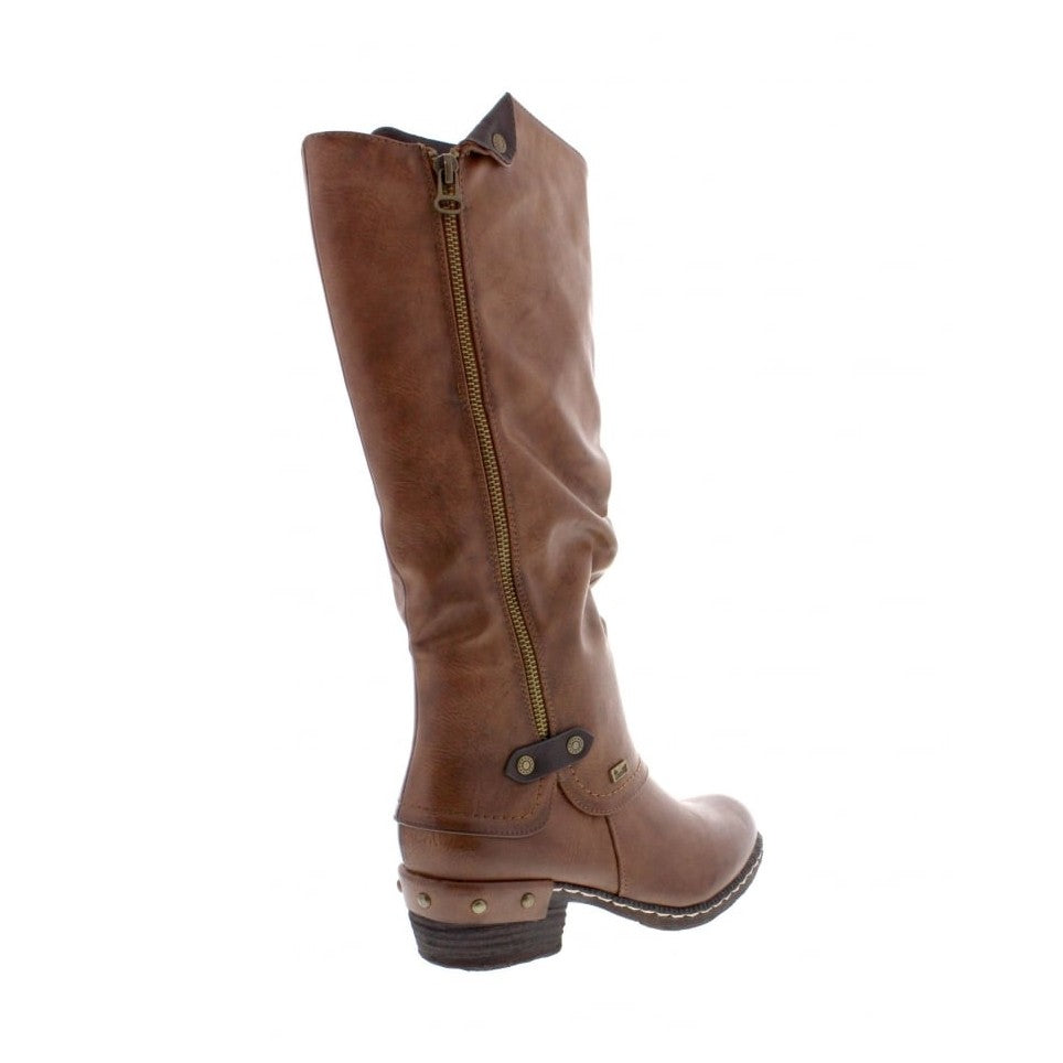 RIEKER Long Boot Brown with zip 93655-26
