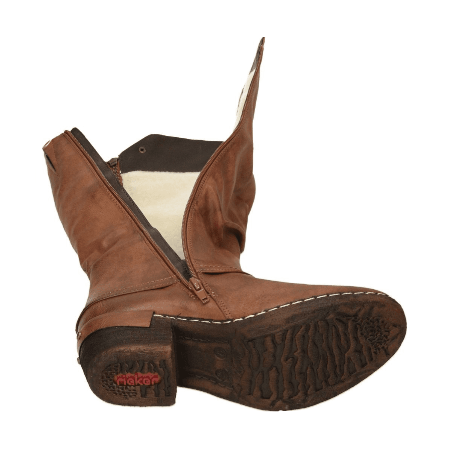 RIEKER Long Boot Brown with zip 93655-26