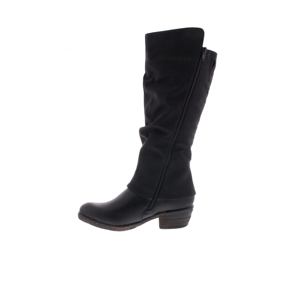 RIEKER Long Boot with Zip Black 93655-00