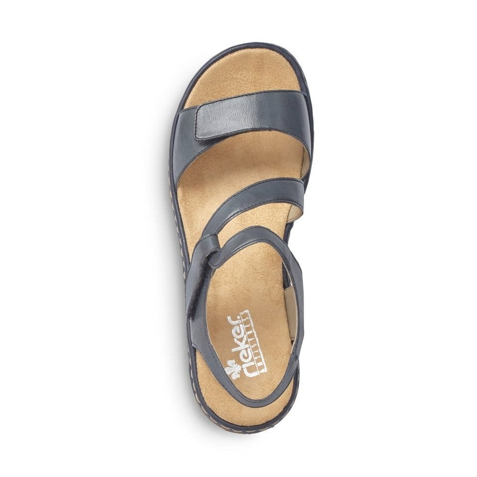 RIEKER Sandal with touch fastening 659C7-15 DARK BLUE