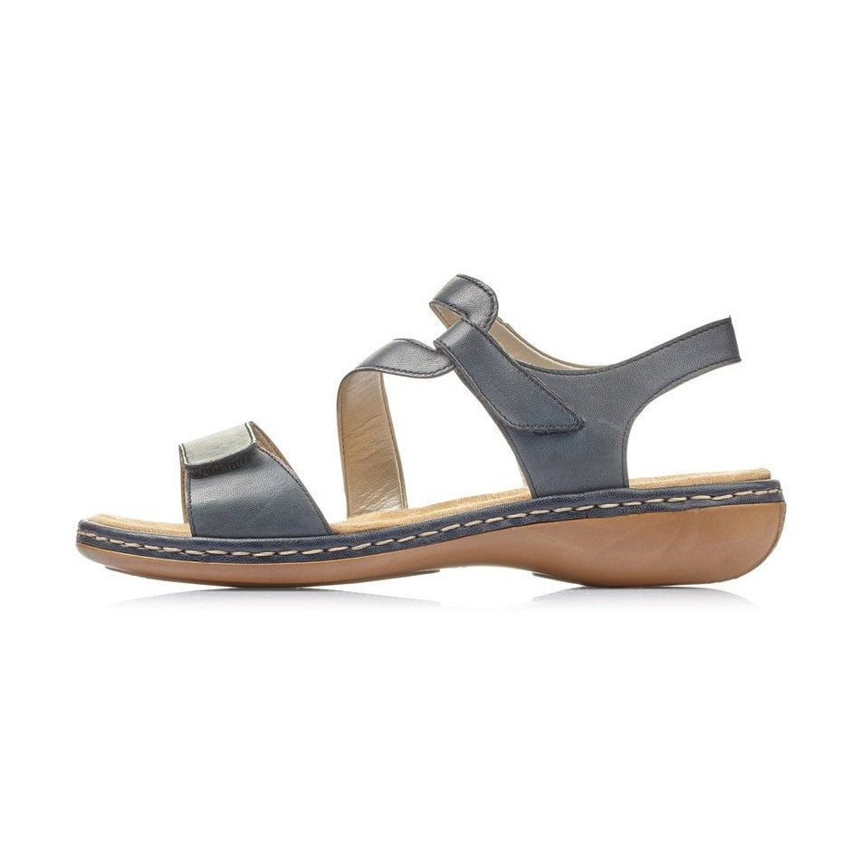 RIEKER Sandal with touch fastening 659C7-15 DARK BLUE