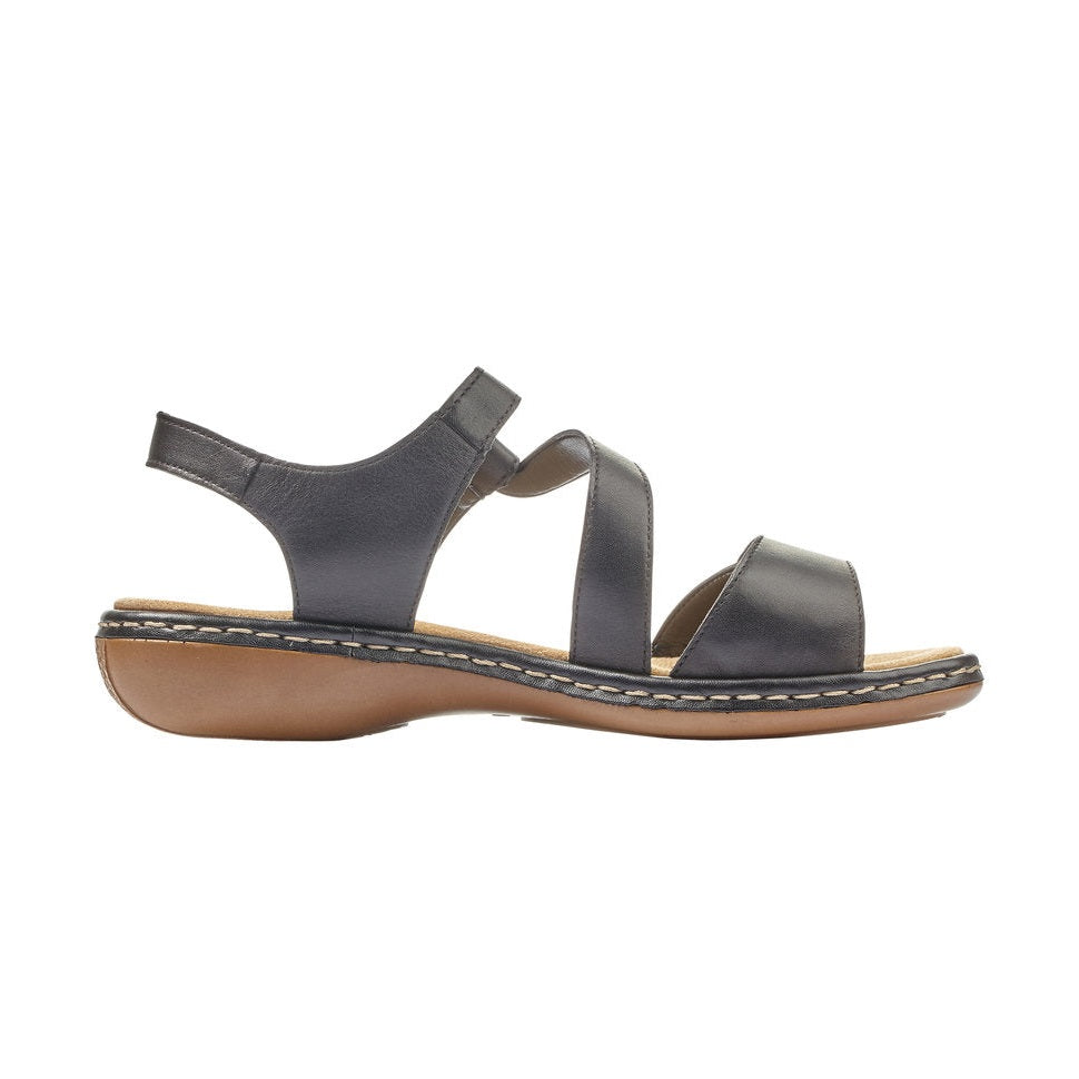 RIEKER Sandal with touch fastening Leather BLACK 659C7-00