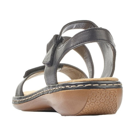 RIEKER Sandal with touch fastening Leather BLACK 659C7-00