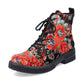 Rieker 72010 BLACK FLORAL Ankle Boot 72010-90