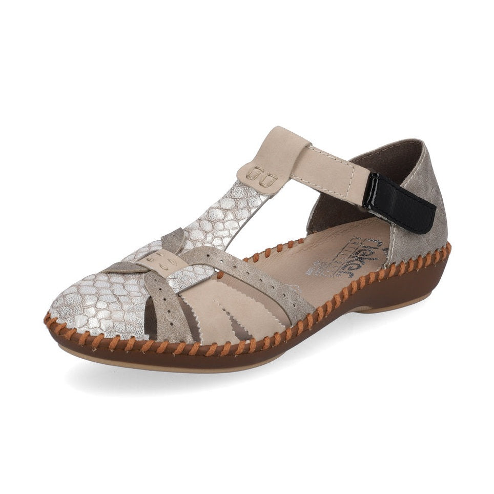 Rieker Casual Bar Shoe BEIGE MULTI M1650-60