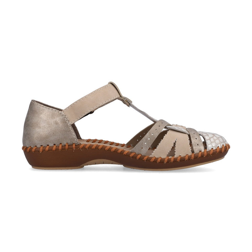 Rieker Casual Bar Shoe BEIGE MULTI M1650-60