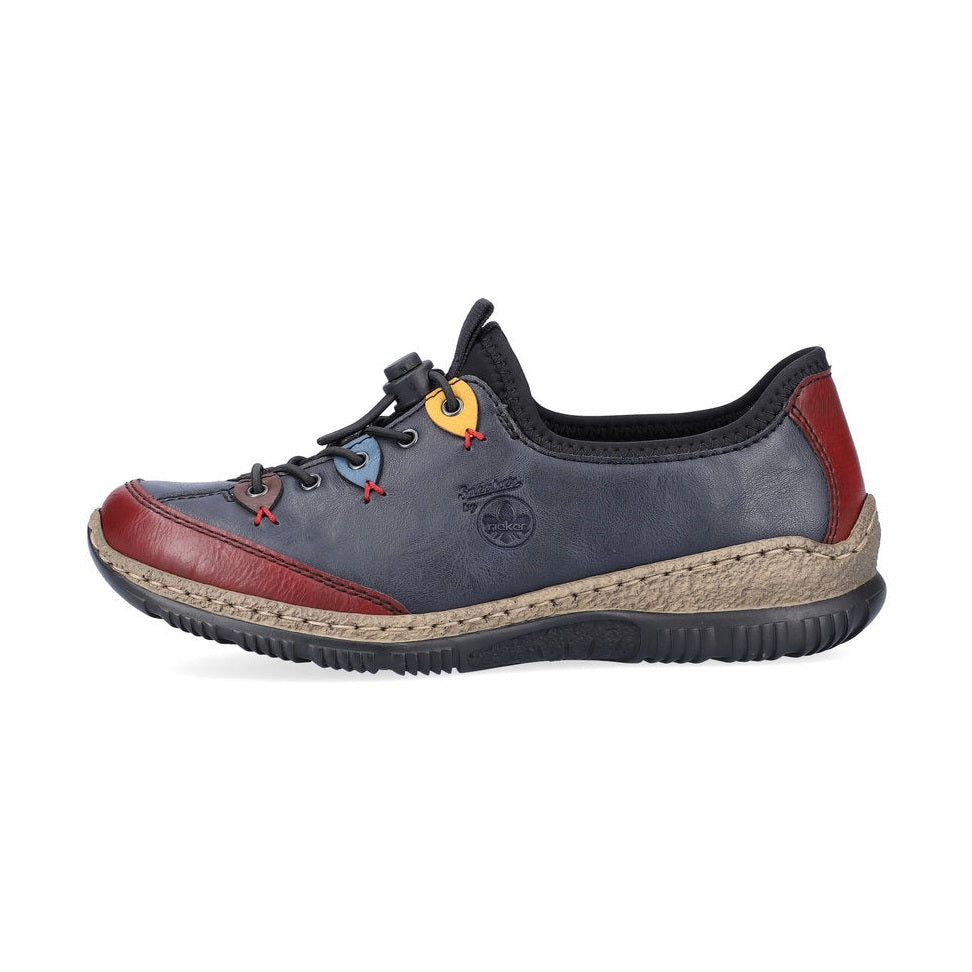 Rieker Casual Shoe N3271-35 NAVY/WINE