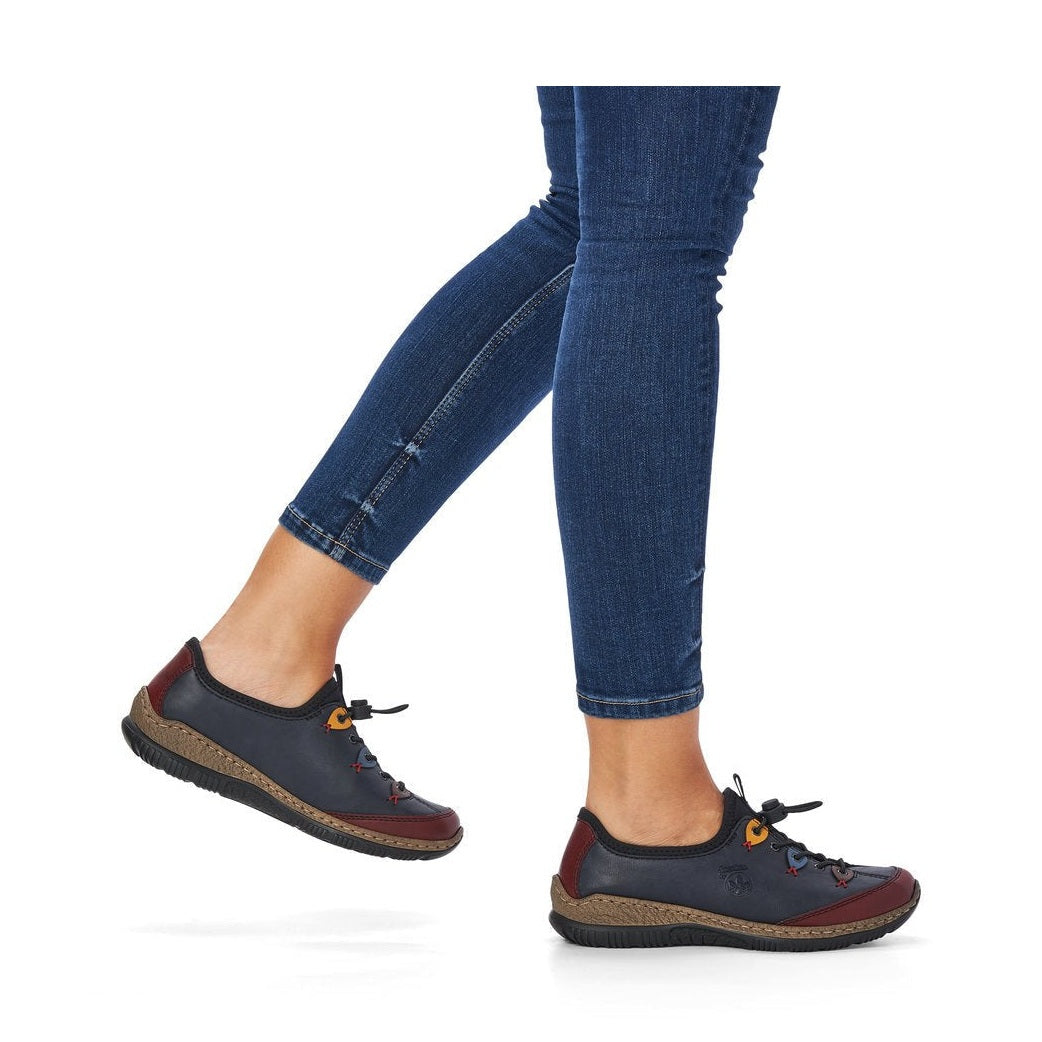 Rieker Casual Shoe N3271-35 NAVY/WINE