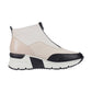 Rieker Ladies Boot N6352 Trainer style front zip Ankle Boot with wedge sole WHITE/BLACK N6352-60