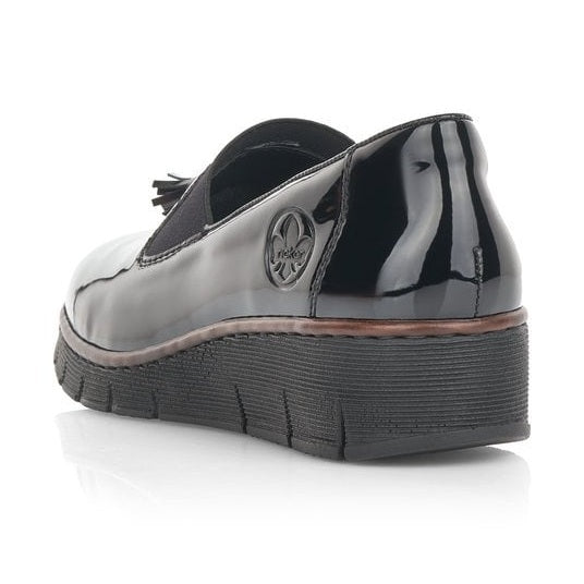 Rieker Ladies Classic Loafer Slip-on Shoe BLACK 53751-00