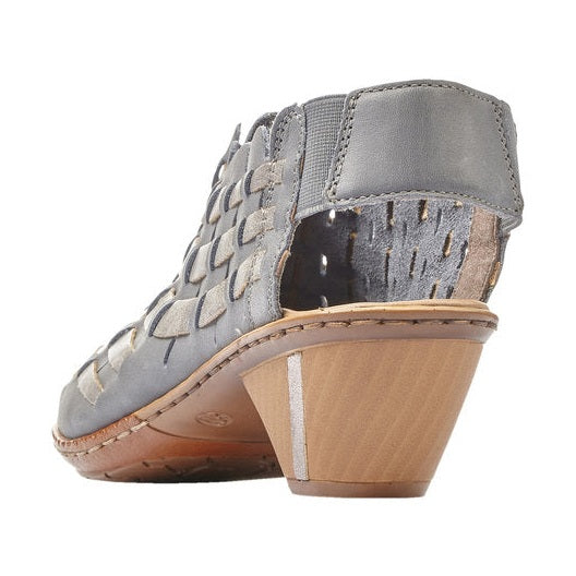 Rieker Ladies shoe with sling back 46778-13 Blue/ Grey