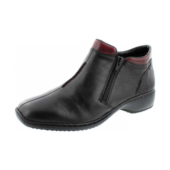 Rieker Leather Ankle boot Black with Zip zip L3882-00