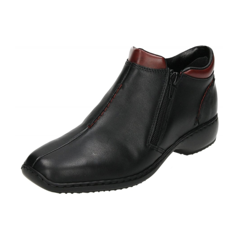 Rieker Leather Ankle boot Black with Zip zip L3882-00