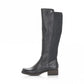 Rieker Long Leather Riding Boot with zip Z9591-00 BLACK